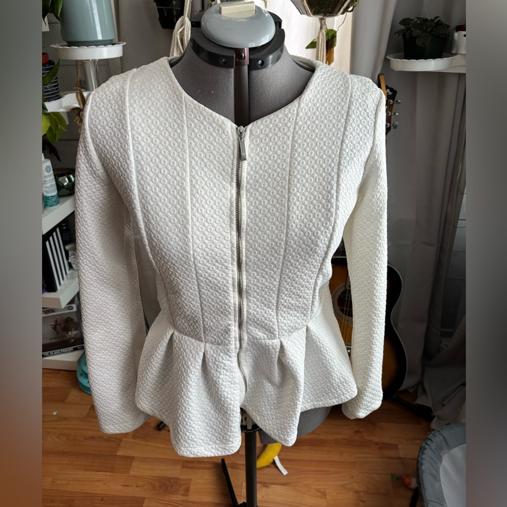 White Peplum Blazer